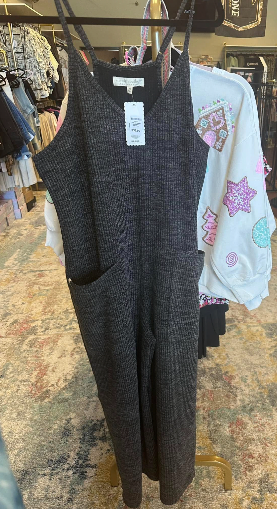 Knit Jumpsuit Charcoal