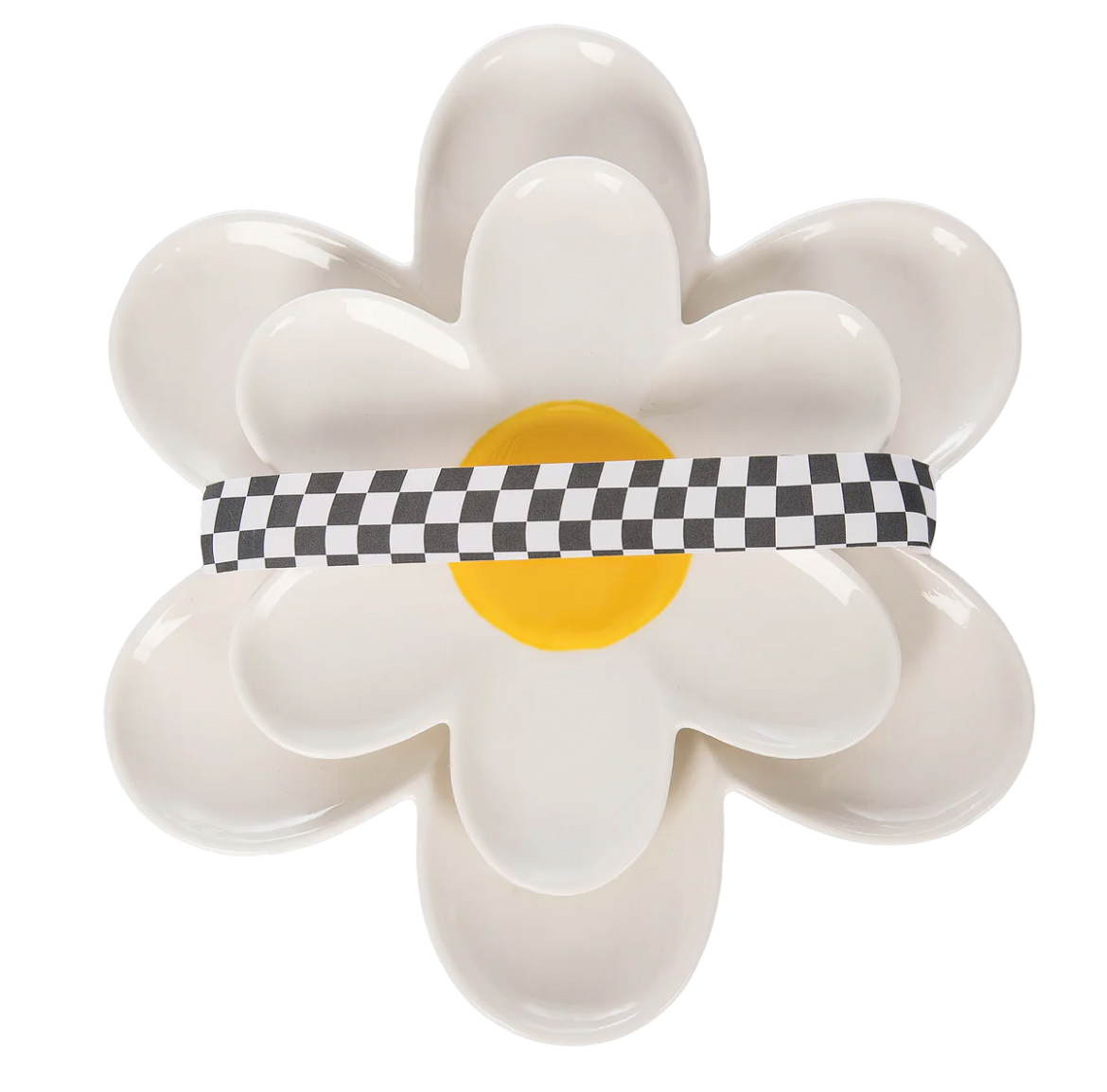 Ceramic Daisy Platters S/2