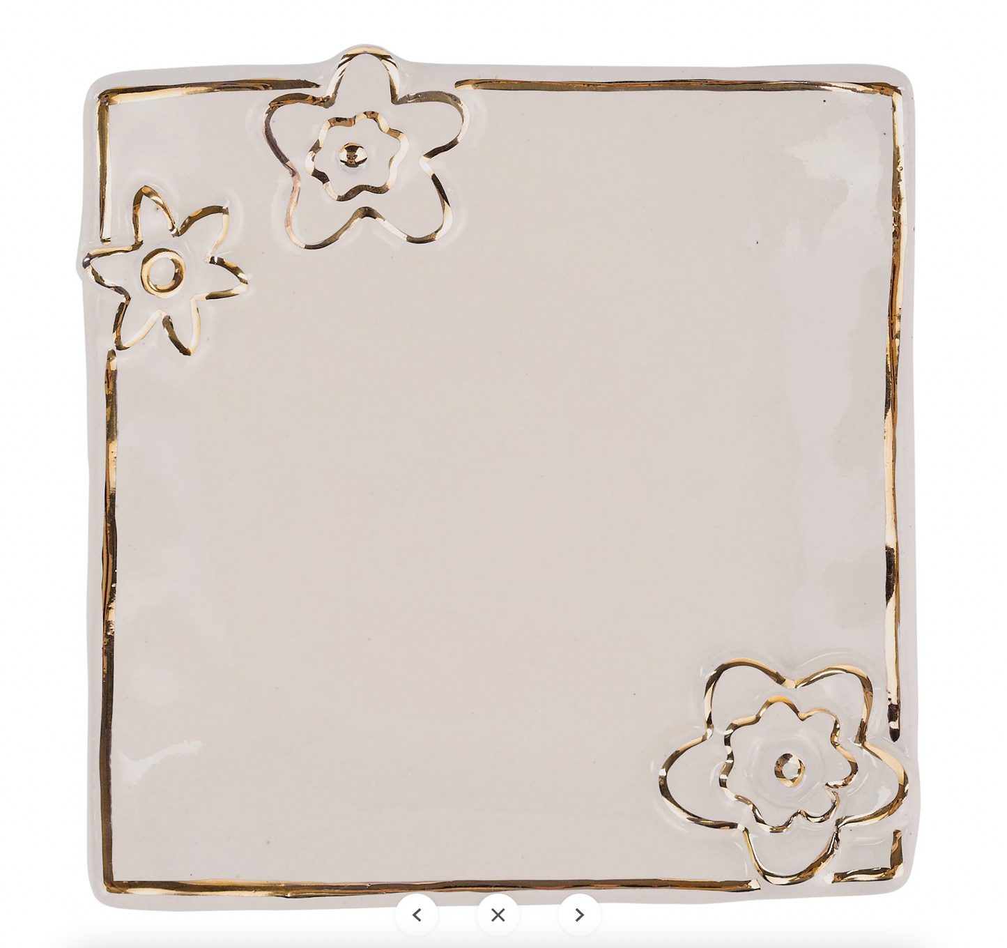 Square Floral Trinket Tray