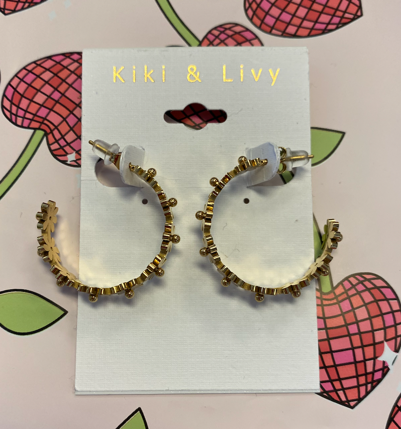 Gold Flower Hoops