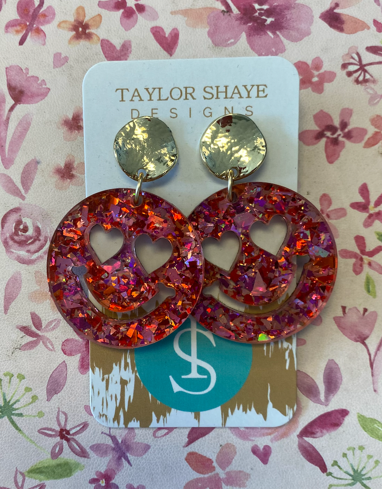 Heart Eye Drop Earrings