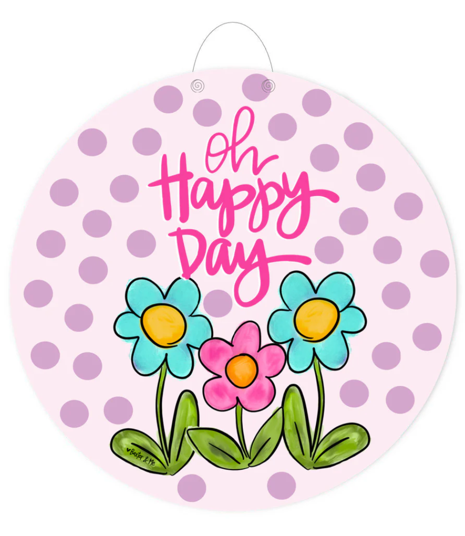 Oh Happy Day Daisy Door Hanger
