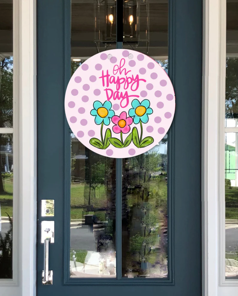Oh Happy Day Daisy Door Hanger