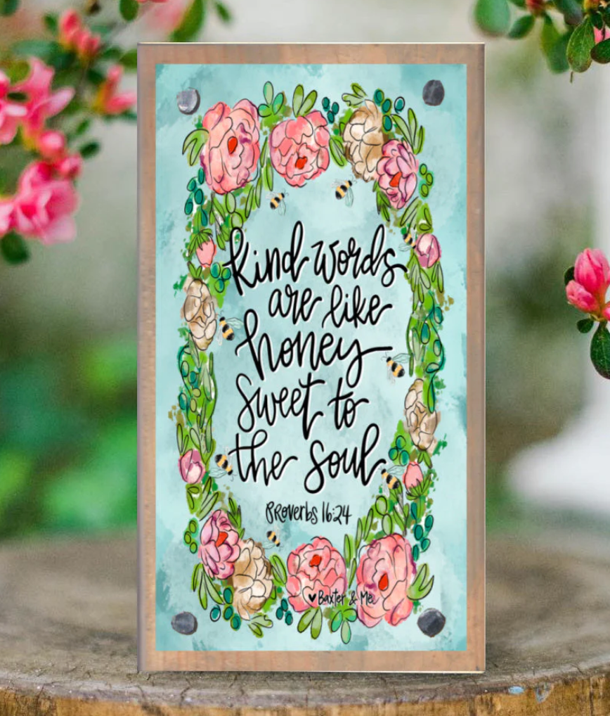Kind Words Like Honey Happy Block