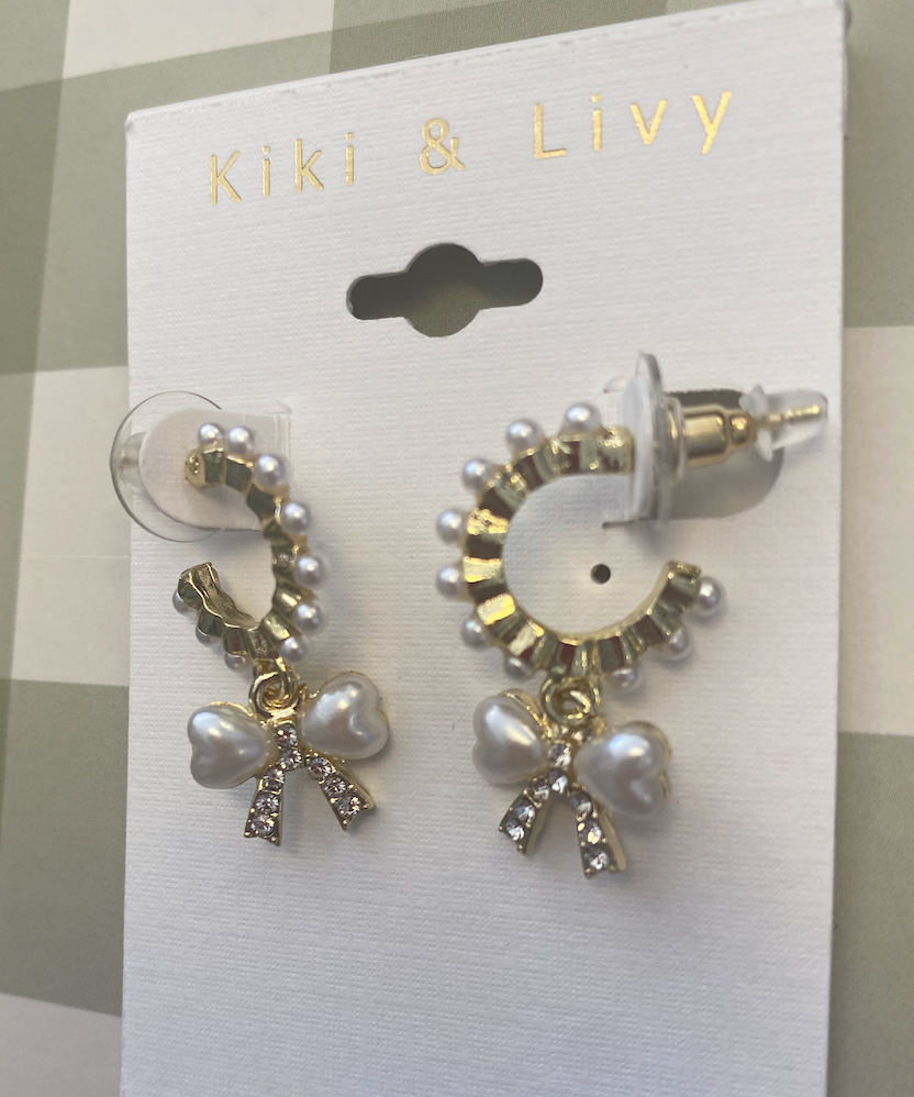 Pearl Bow Hoops