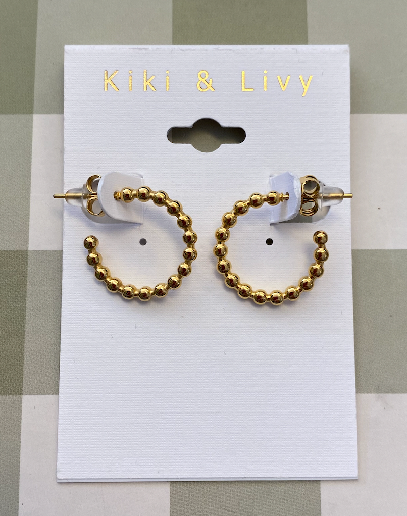 Small Gold Bead Hoops