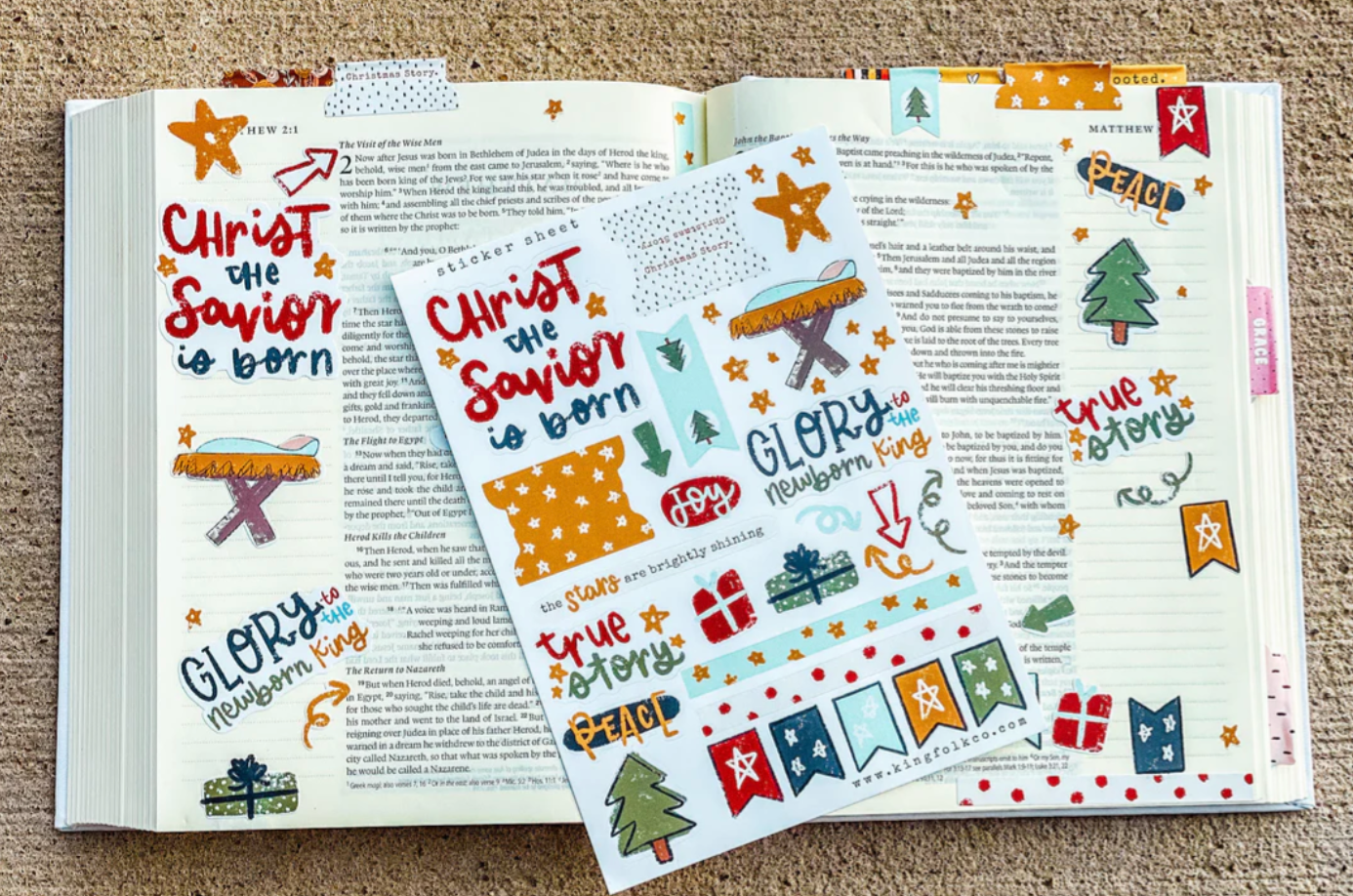 Christmas Christ the Savior is Born Sticker Sheet