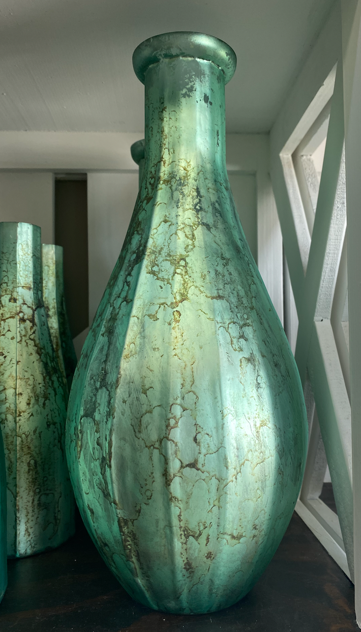 SEA GLASS VASE 6.5"W X 15"H