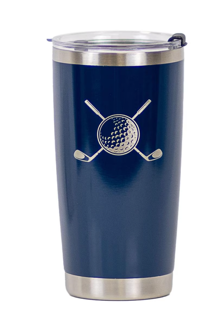 Golf Etched Tumbler-Navy