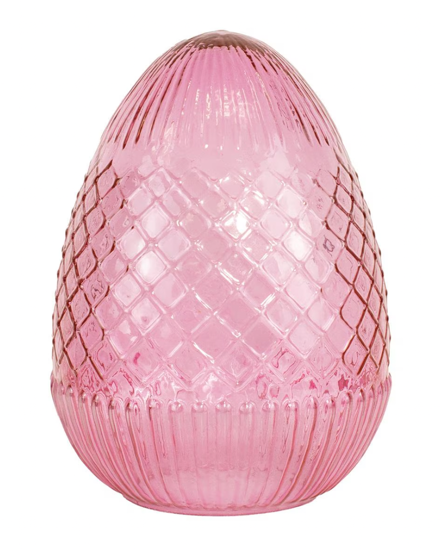 Annalise Glass Egg in Pink, 10"