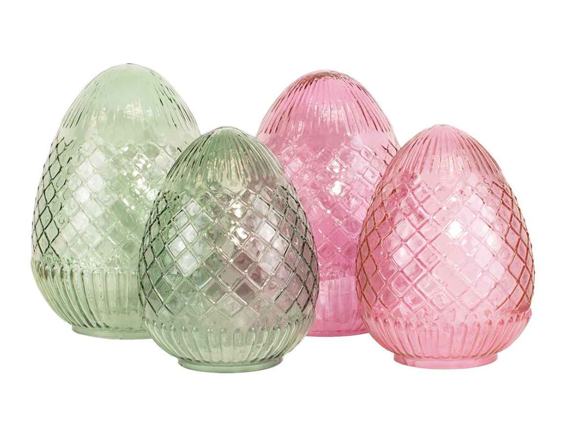 Annalise Glass Egg in Green, 8"