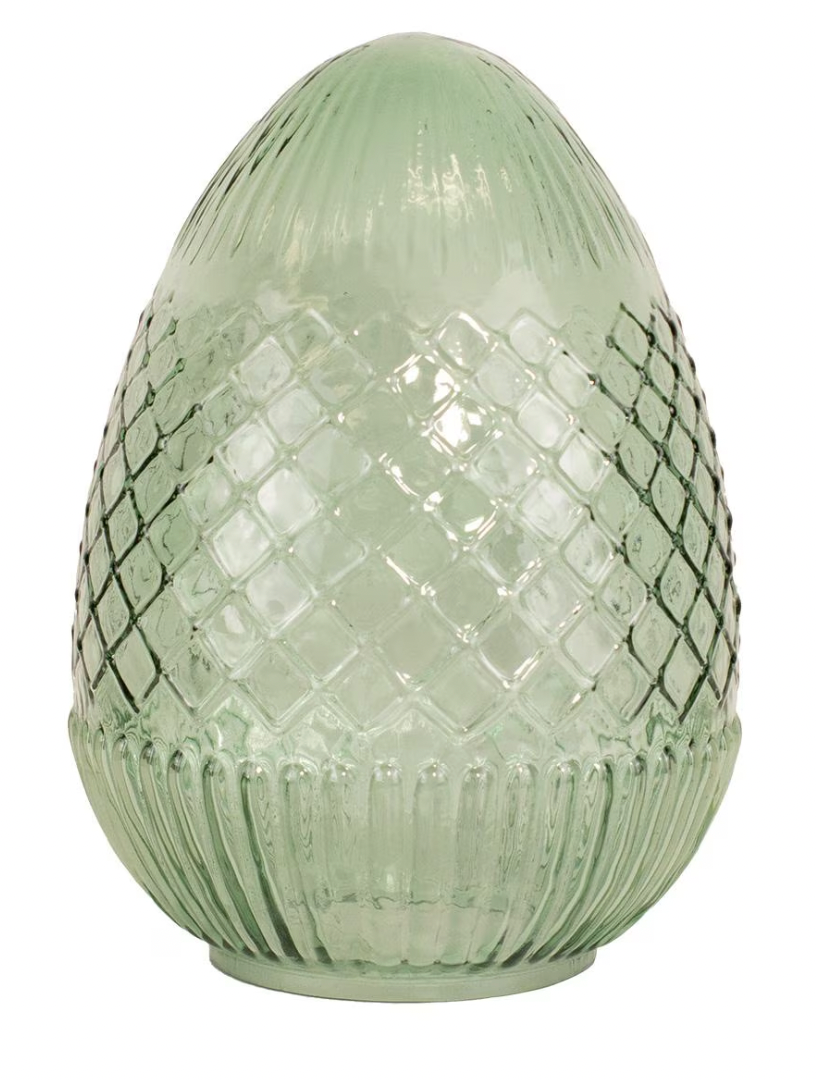 Annalise Glass Egg in Green, 10"