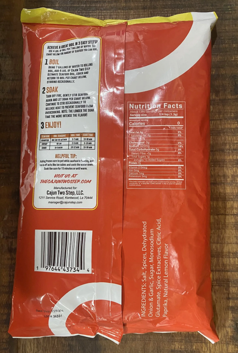 Cajun 2 Step Seafood Boil 4lb