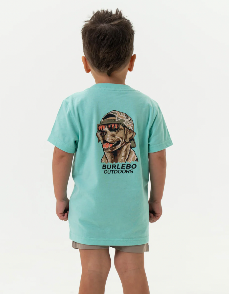 Youth Tee-Mallard Camo Dog-Island Reef