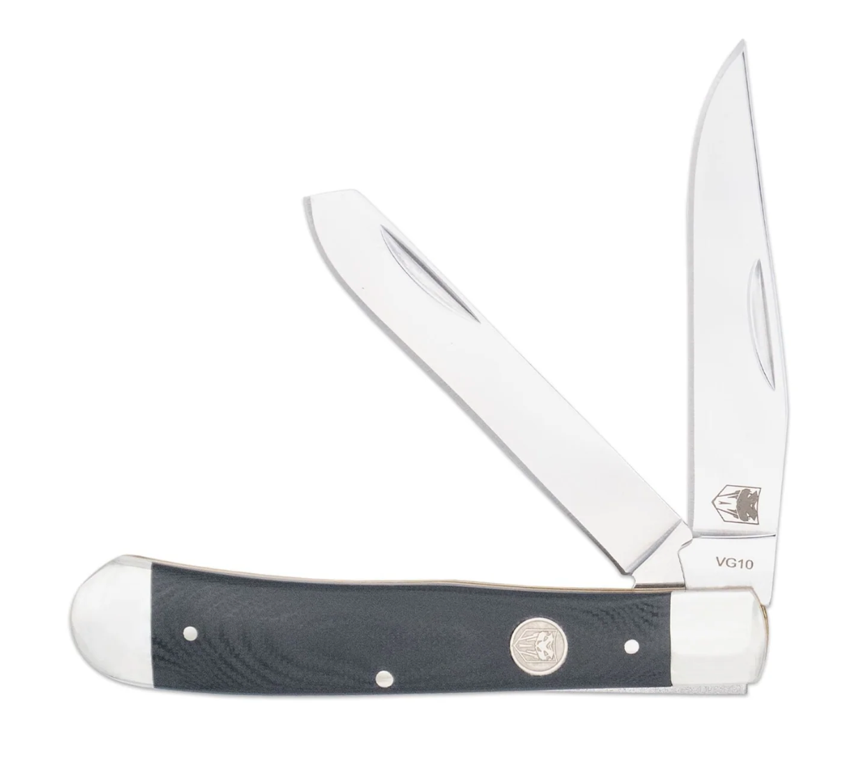 Traditional Two Blade Trapper G-10 Black Handle