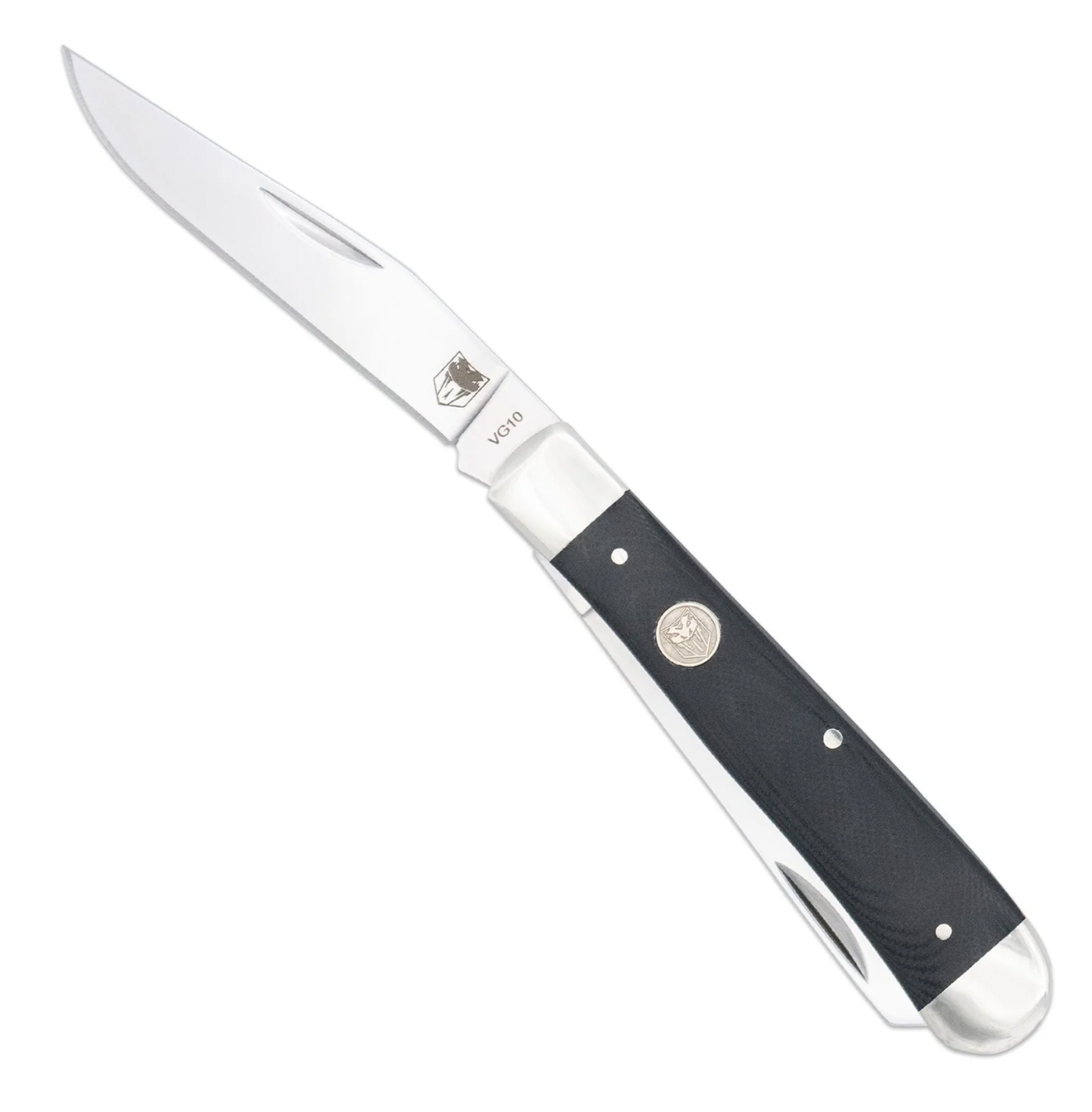 Traditional Two Blade Trapper G-10 Black Handle