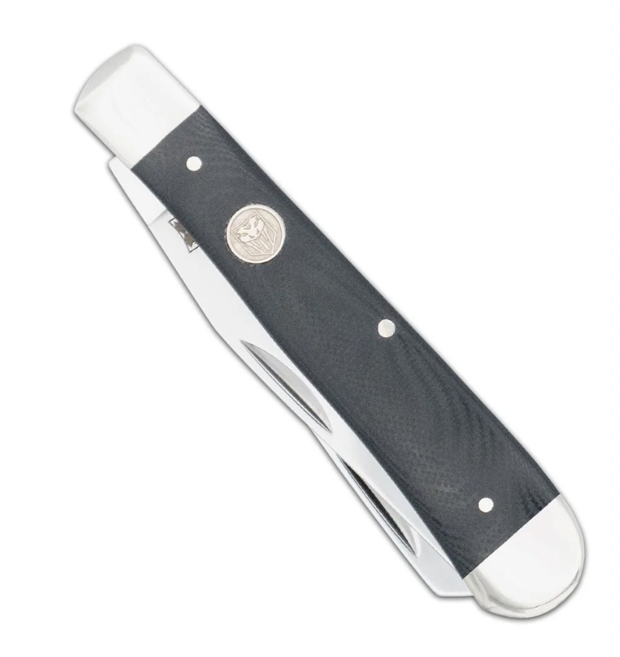 Traditional Two Blade Trapper G-10 Black Handle