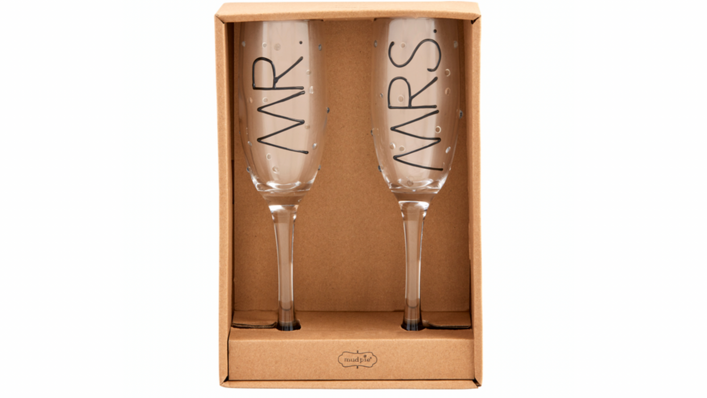 Mr & Mrs Champagne Flute Set