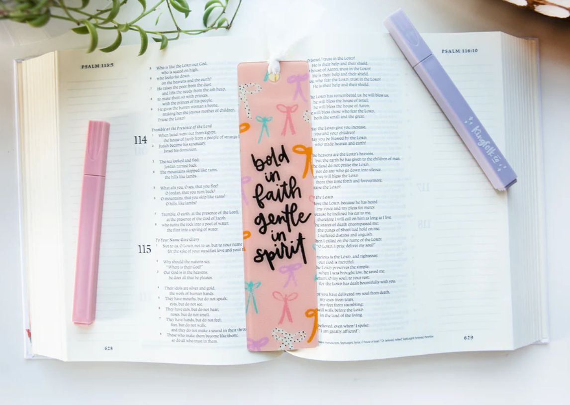 Bold in Faith Beautiful Bow Acrylic Bookmark