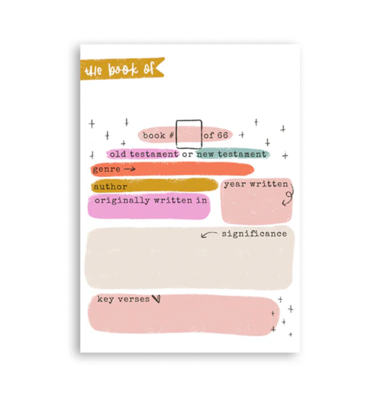 Books of the Bible Summary Fill-in Notepad