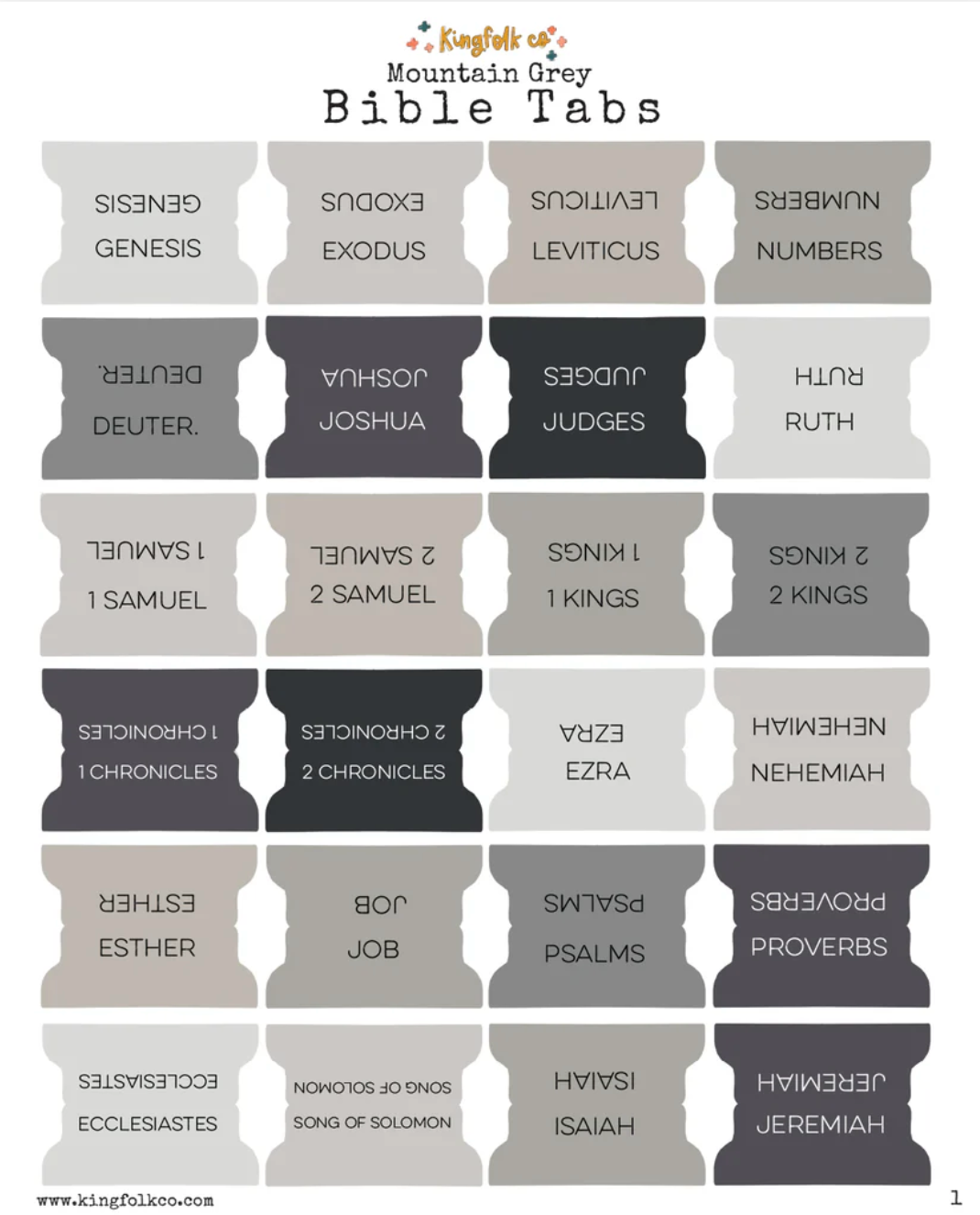 Mountain Grey Bible Tabs