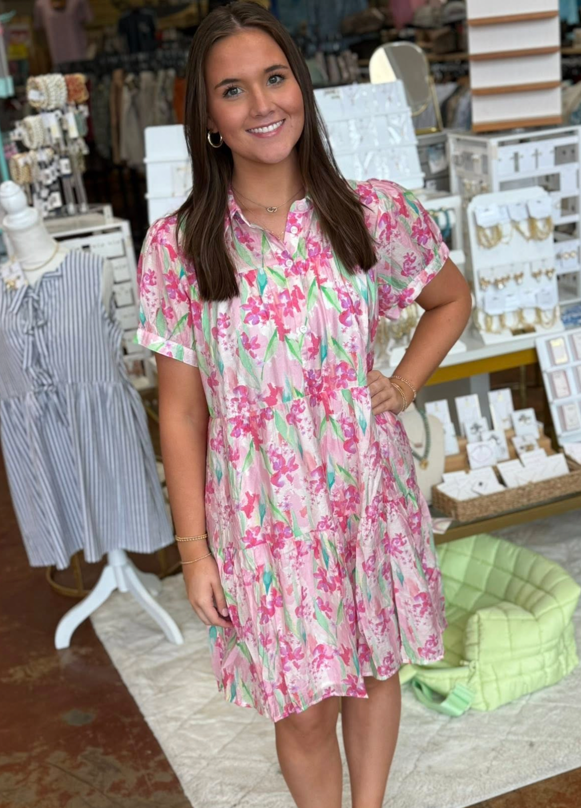Floral Print Multi-color Mini Dress