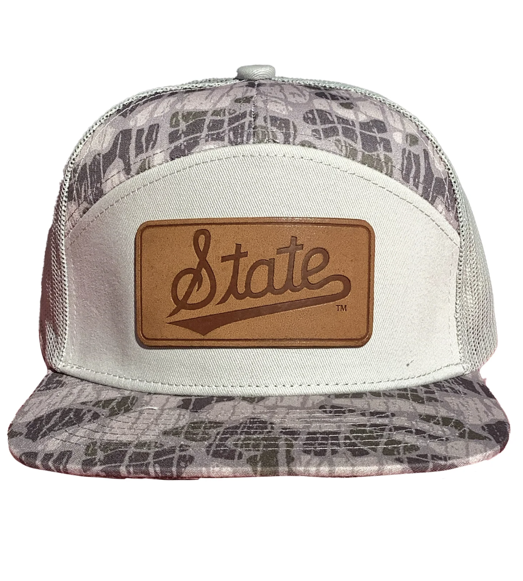 Msu Camo State Script Leather Patch
