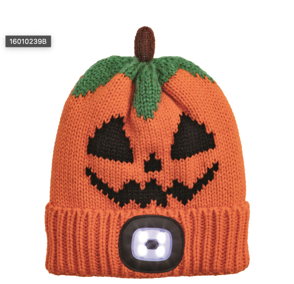 Pumpkin Halloween Flashlight Hat