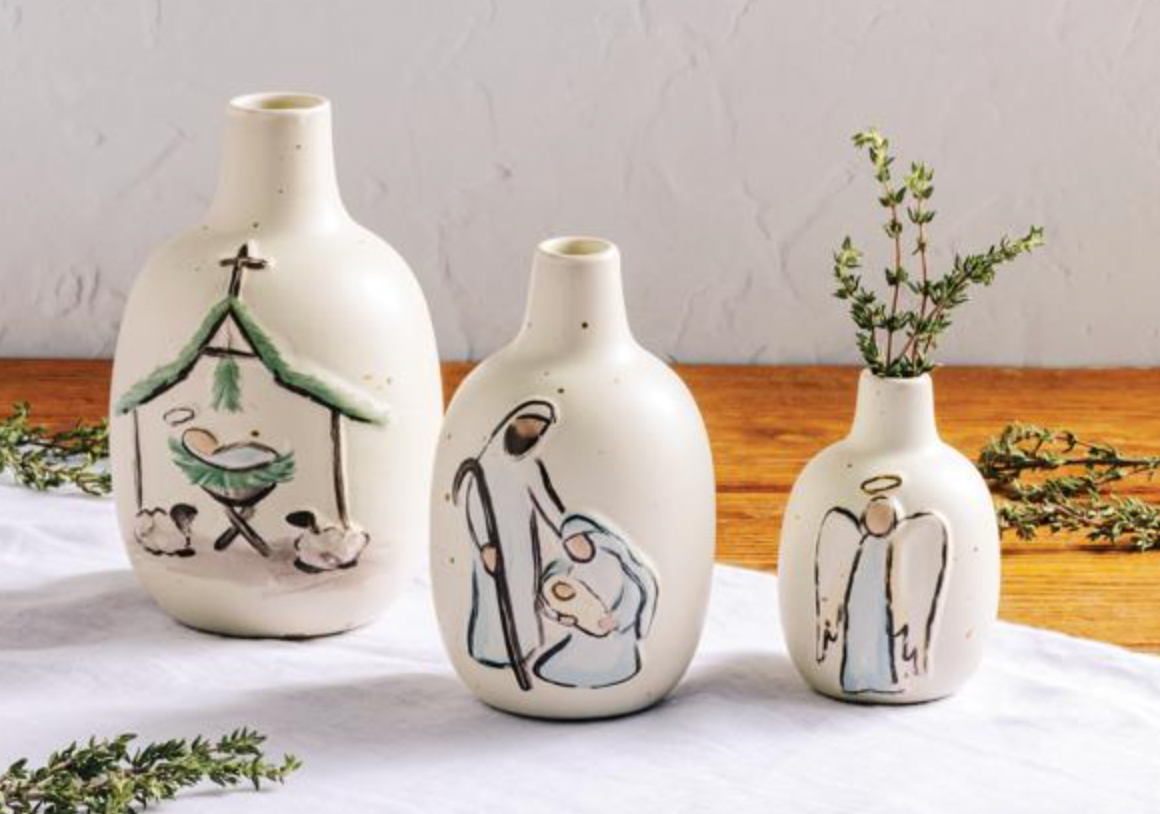 Medium Nativity Bud Vase