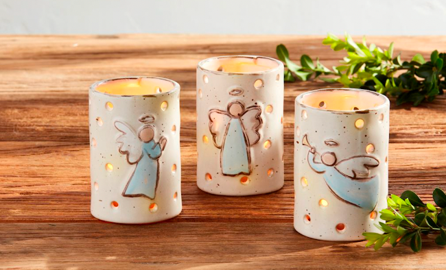 FARMHOUSE TALL ANGEL VOTIVE