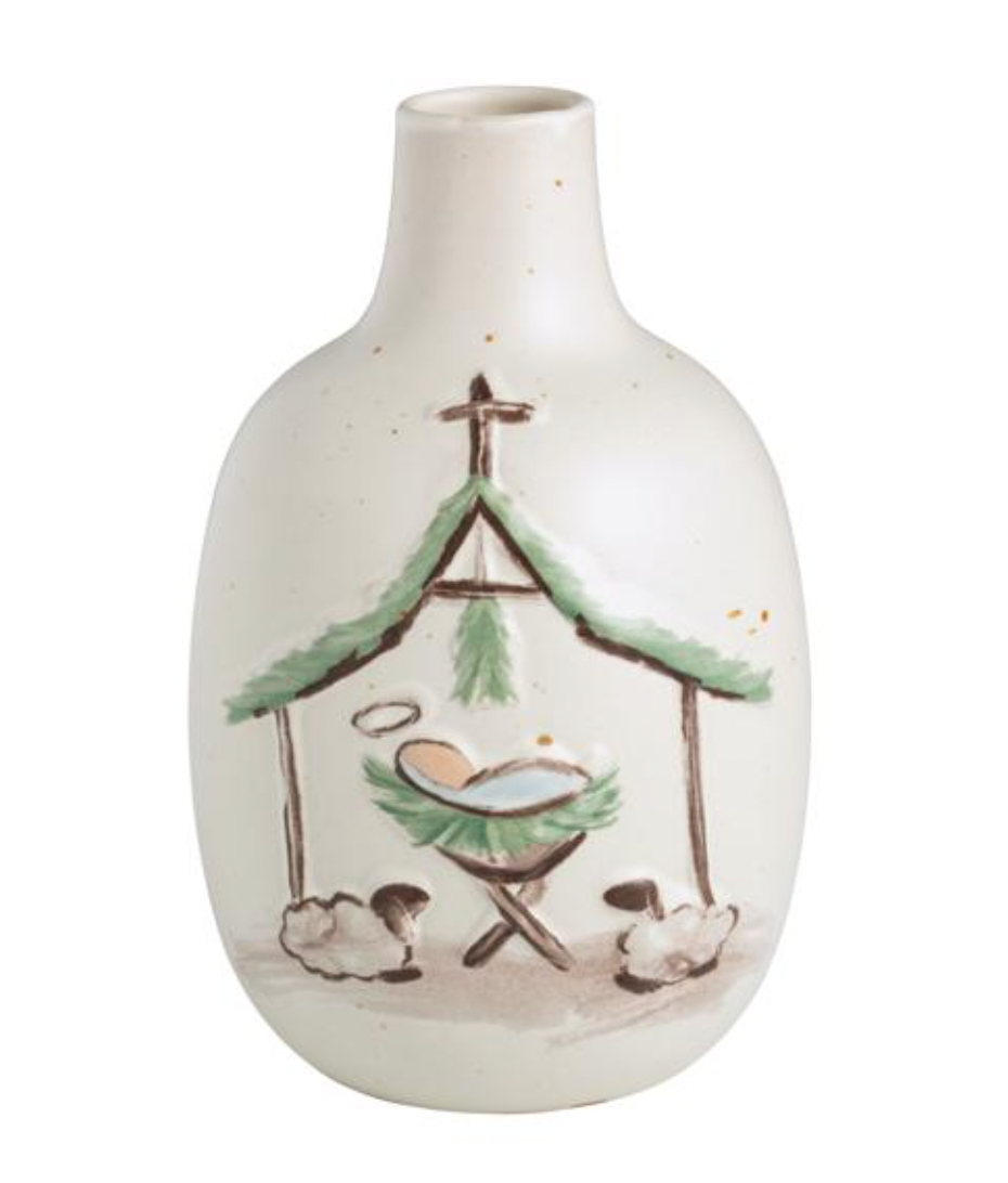 Large Nativity Bud Vase