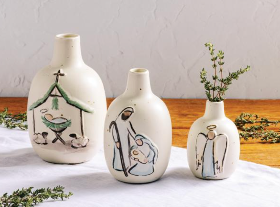 Large Nativity Bud Vase