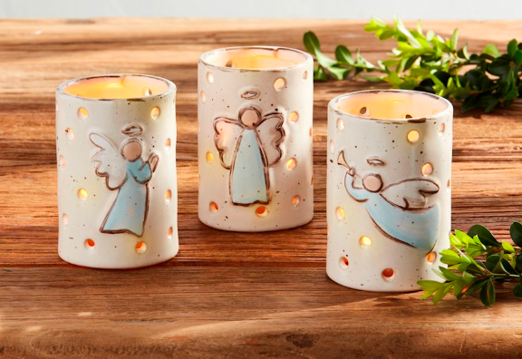 FARMHOUSE SIDE ANGEL VOTIVE