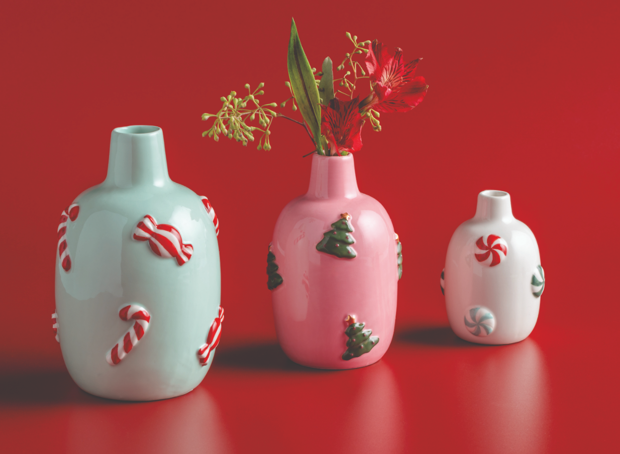 Peppermint Holiday Vase