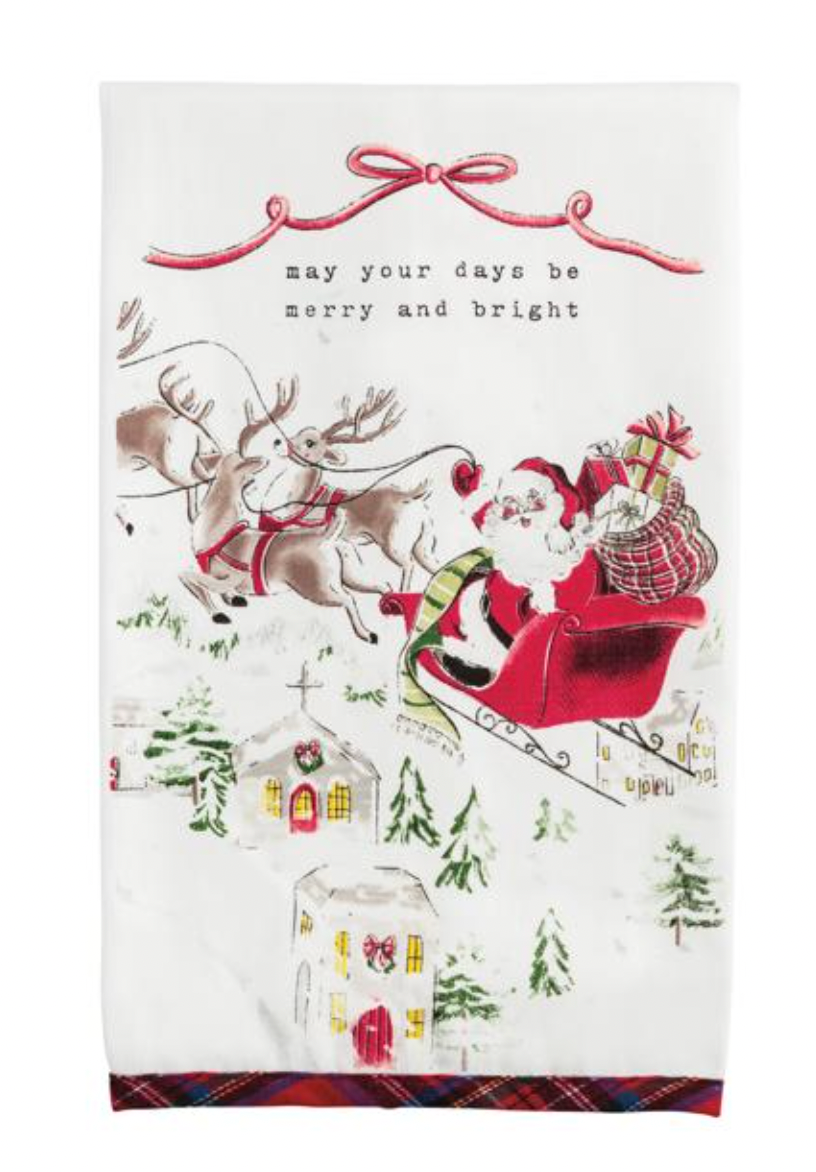 Santa's Sleigh Printed Towel