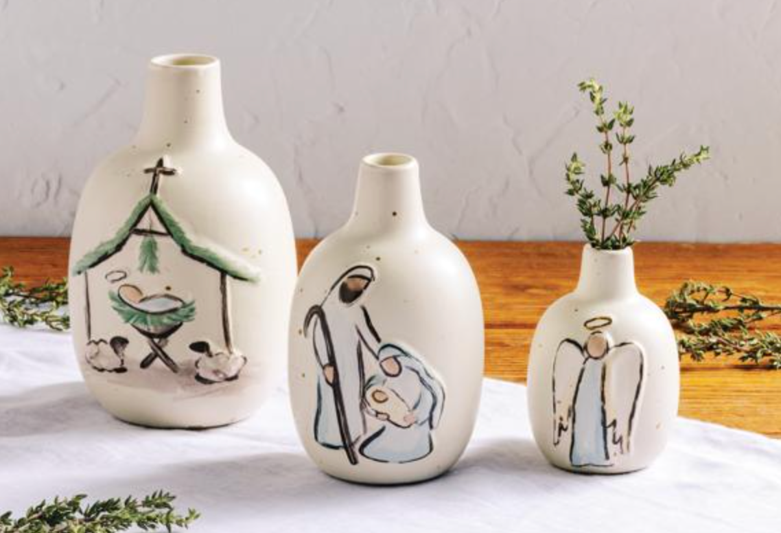 Small Nativity Bud Vase