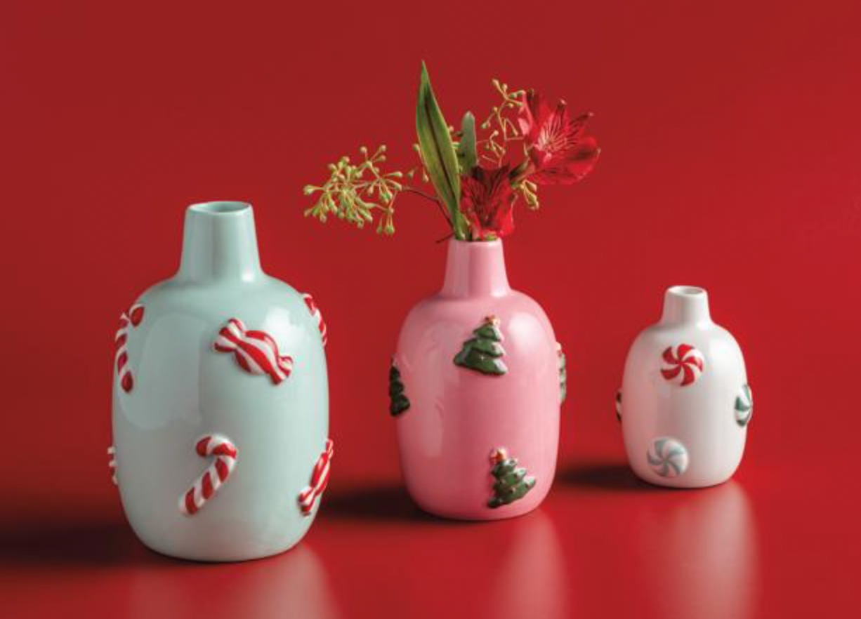 Candy Cane Holiday Vase