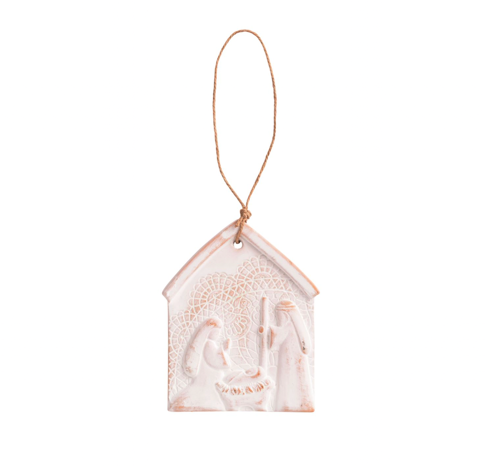 LACE JESUS IS BORN ORNAMENT