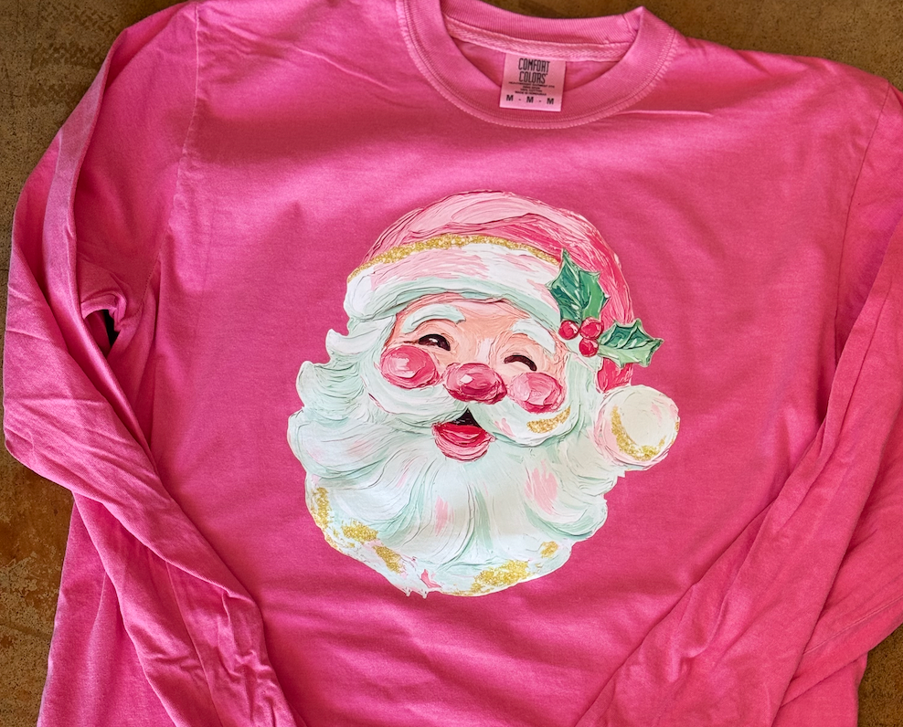 Handpainted Santa Tee