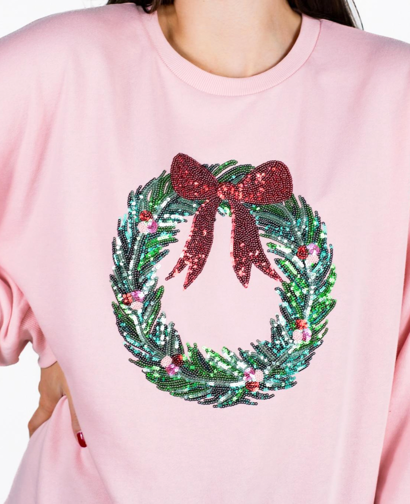 Clara Wreath Sequin Sweatshirt