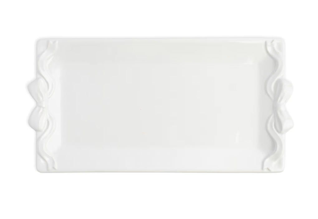 Bow Embossed Rectangle Platter