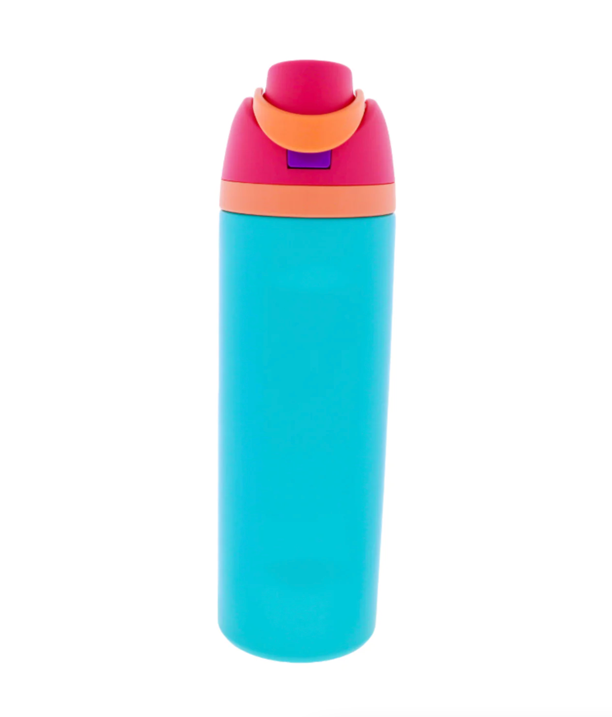 Blue 24 Oz. Water Bottle With Pink Straw Cap