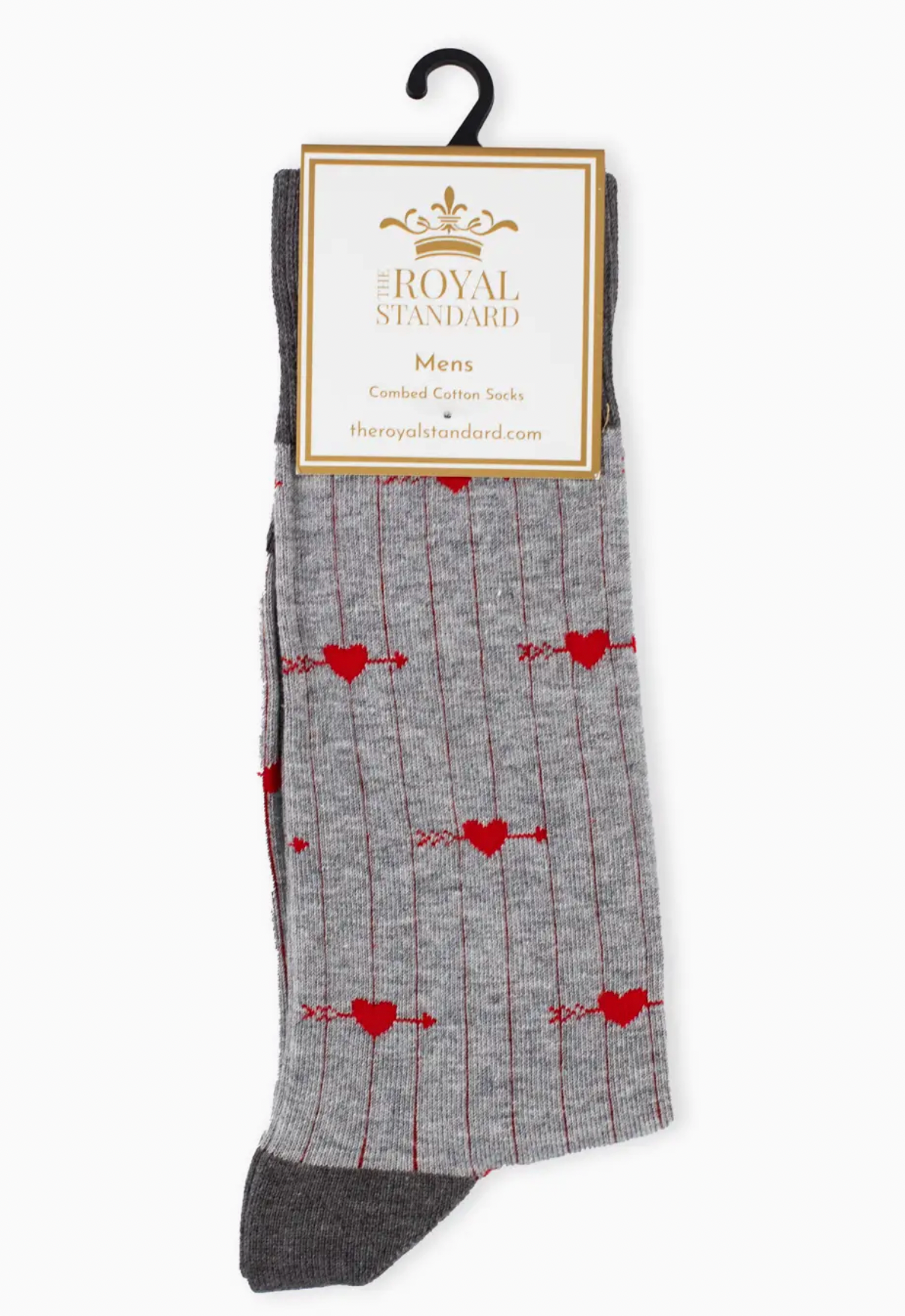 Men's Cupid Arrow Socks Gray/Red One Size