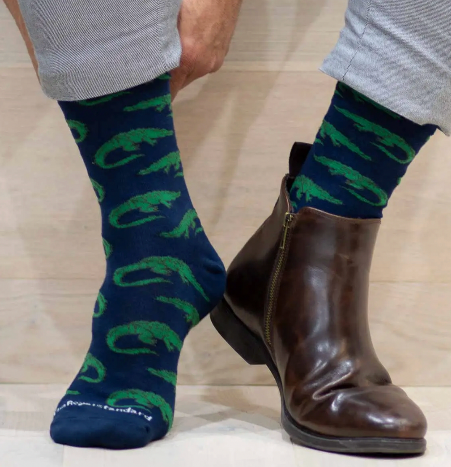 Men's Later Gator Socks Navy/Green One Size