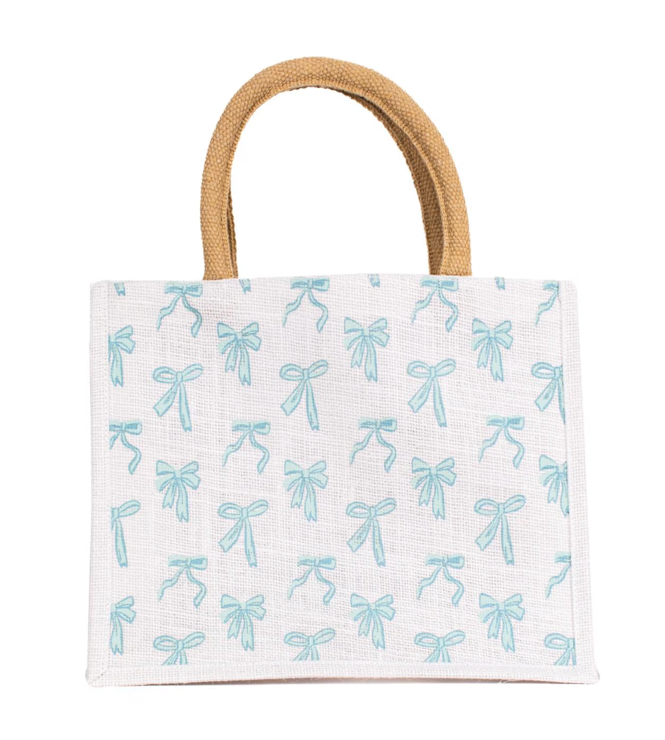 Hannah Bow Gift Tote Light Blue