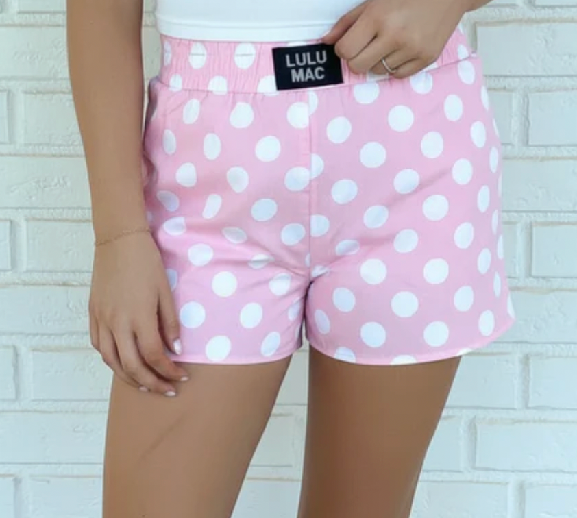 LuluMac Polka Dot Shorts-Light Pink