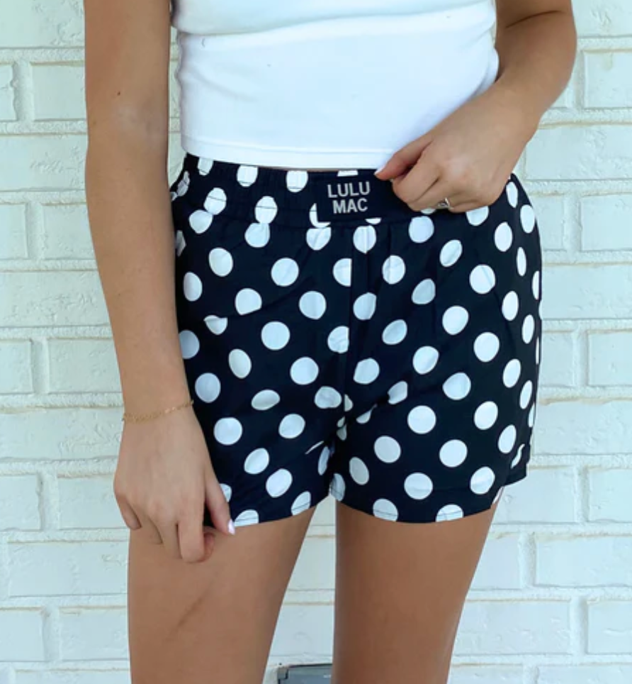 LuluMac Polka Dot Shorts-Black