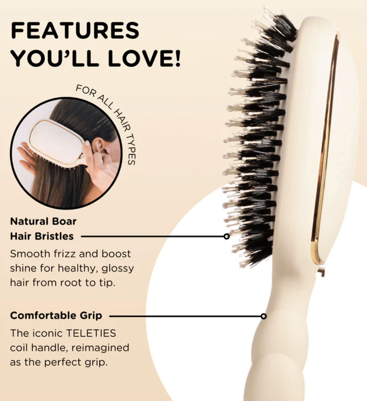 Boar Bristle Hair Brush