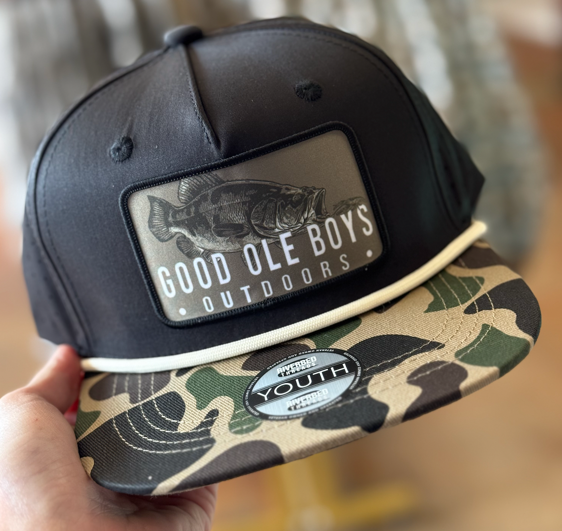 Youth 5Perf Bass Patch Black/Camo Hat