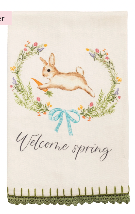 Welcome Spring Trim Towels